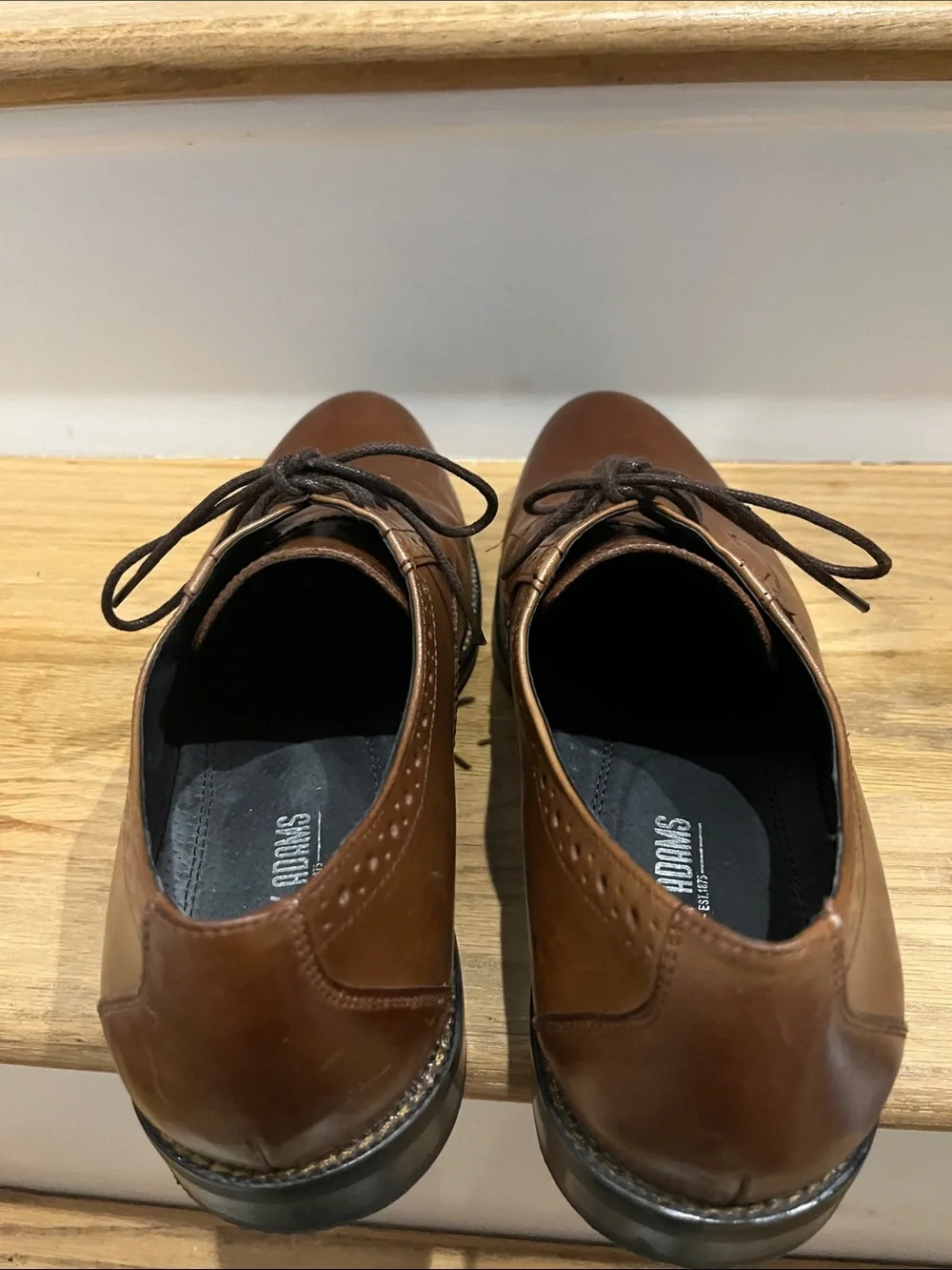 Stacy Adams Brown Leather Lace-Up Oxford Dress Shoes